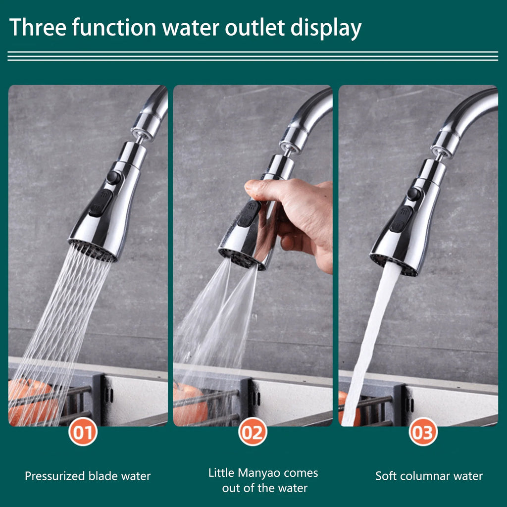 Kitchen Accessories Sink Tap Water Aerator Faucet Tap Purifier  - 3 Modes Water Faucet Sprayer - 3 Modes Water Sprayer