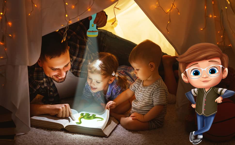Large - Mini Slide Projector Flashlight Torch For Kids
