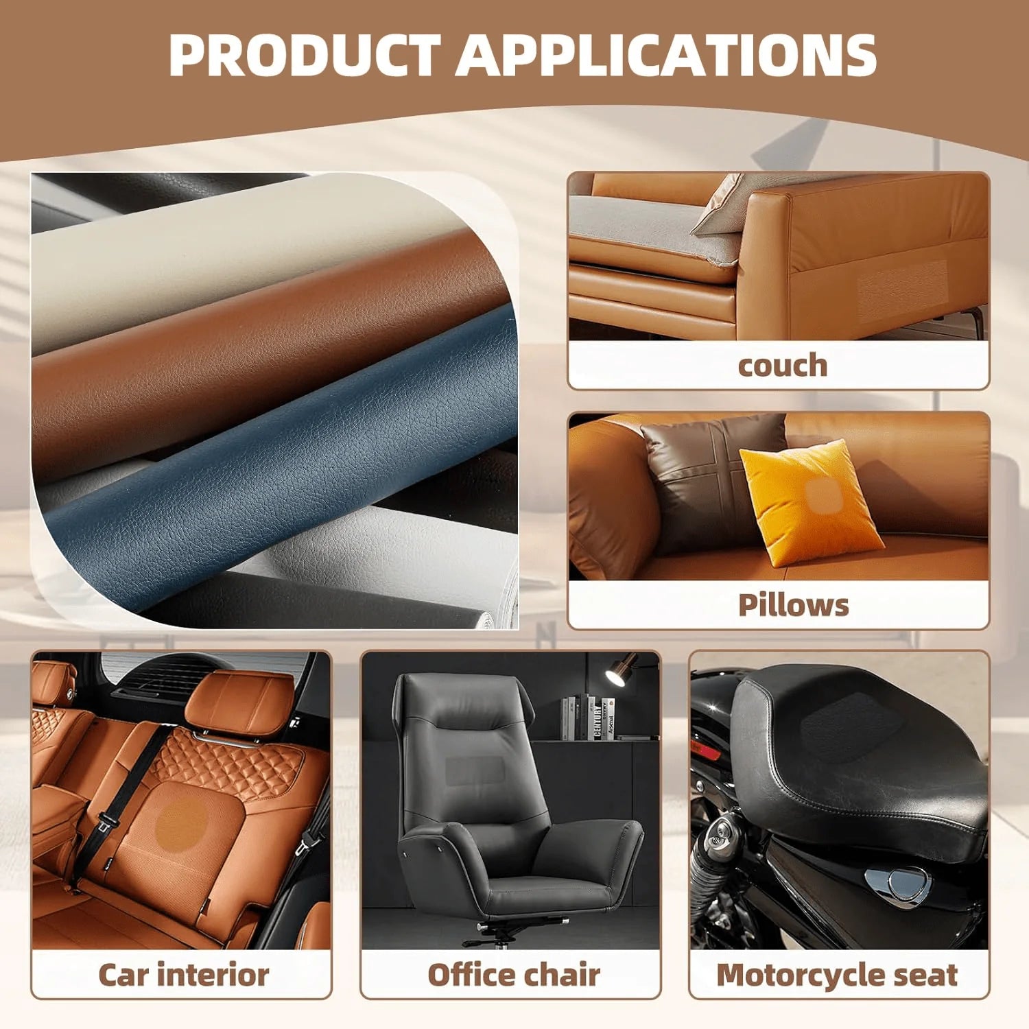 Leather Repair Tape - Black | Couch Repair Faux Leather Sofa Fixer Fabric Patch Tape - Multipurpose Self-Adhesive Leather Sheet(30cm × 60cm)