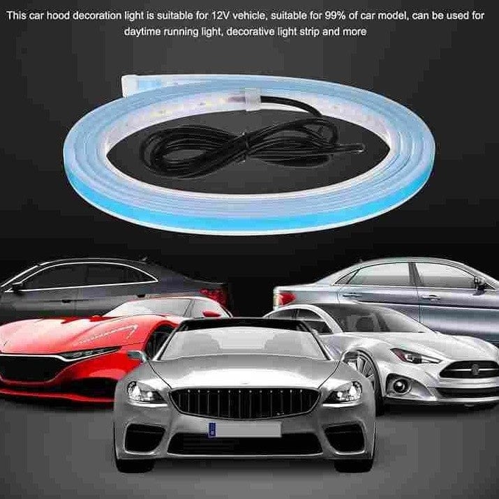 Led Light Neon Strip Lights Rgb Cob Lighting Decoration Ambient Lights - Universal Flexible Car Led Hood Strip Lights (White Light) - Car Led Hood Strip Lights