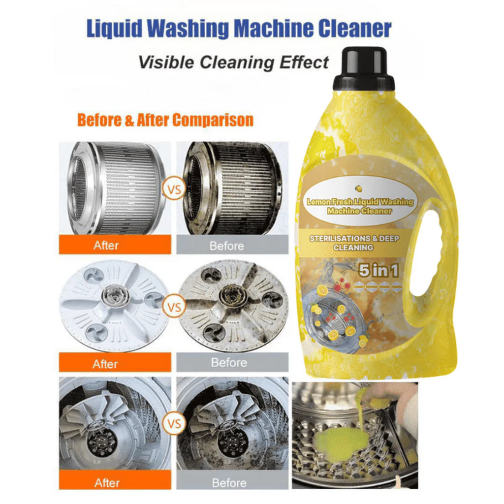 Liquid Washing Machine Cleaner (Pack of 3) | Washing Machine Cleaner Laundry Clothes Washer Drum Cleaning - Liquid Washing Machine Cleaner (Pack of 3)