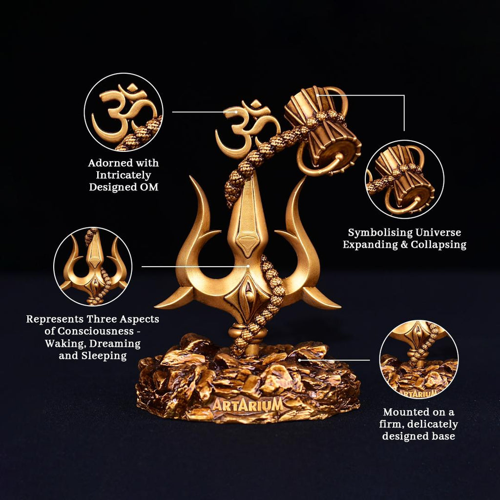 Lord Shiva Trishul With Damru | Lord Shiva Mahadev God Trishul With Damru Car Dashboard Shiva Trident - Lord Shiva Trishul With Damru