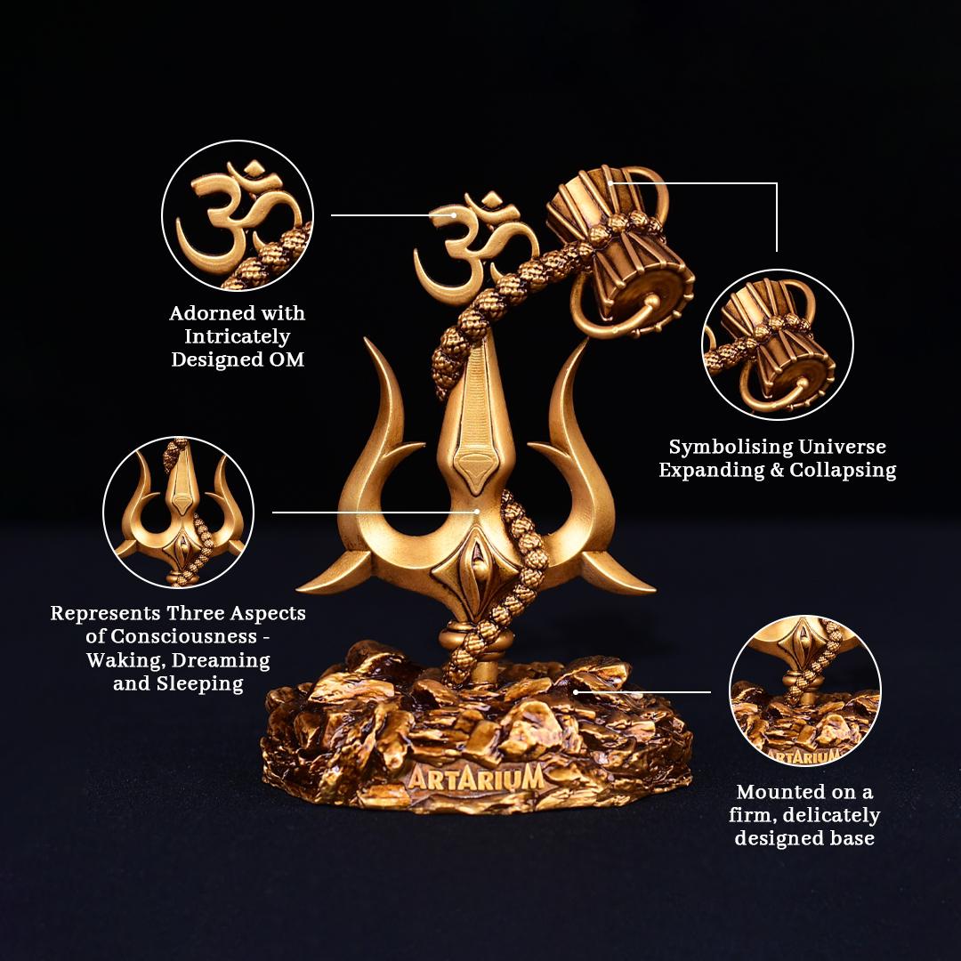 Lord Shiva Trishul With Damru | Lord Shiva Mahadev God Trishul With Damru Car Dashboard Shiva Trident - Lord Shiva Trishul With Damru