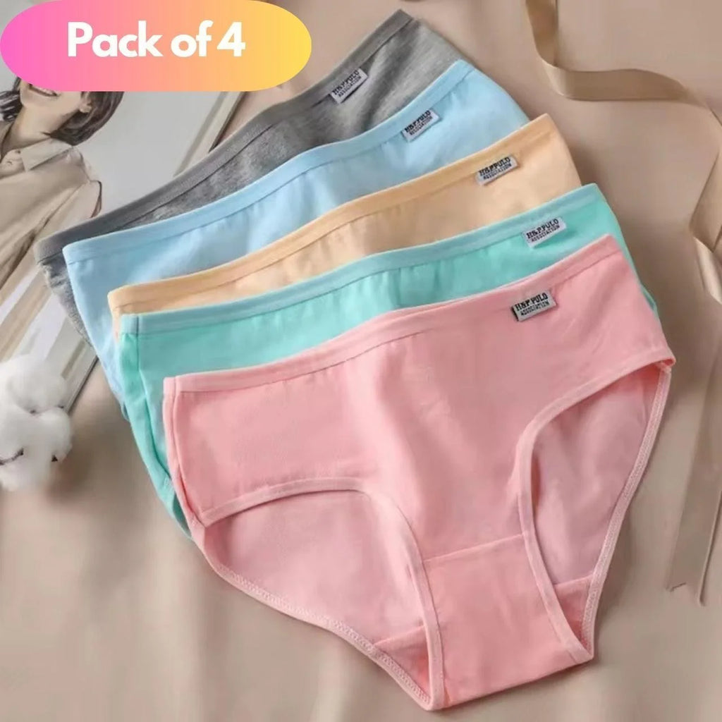 M - Women's Cotton Comfortable Underwear Pack of 4