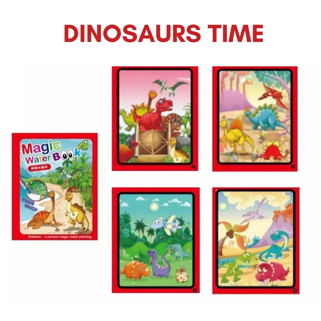 Magical Water Drawing Book (Set of 4) | Doodling Art Magic Water Book Coloring Draw Pages Book Magic - Pack of 4 - Reusable Magic Water Drawing Book (Set of 4)