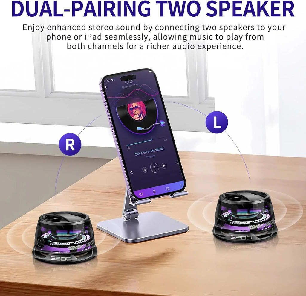 Magnetic Bluetooth Speaker | Bluetooth Speaker Portable Mini Loud Speakers Wireless Magnetic - G200 Magnetic Bluetooth Speaker with RGB Lights