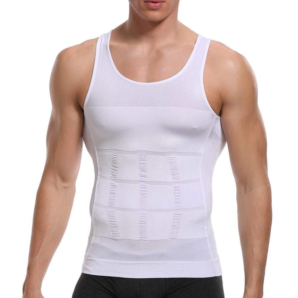 Men Tummy Tucker Slimming Vest Mens Waist Trainer Undershirt Trimmer - Men's Compression Vest - M - Men's Compression Vest