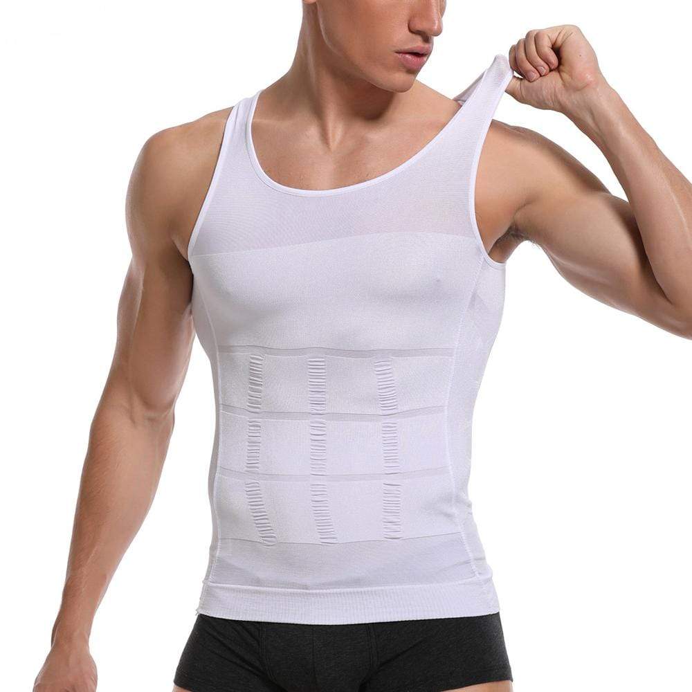 Men Tummy Tucker Slimming Vest Mens Waist Trainer Undershirt Trimmer - Men's Compression Vest - M - Men's Compression Vest