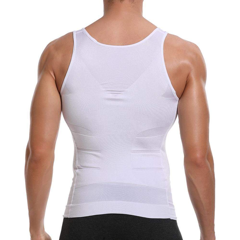 Men Tummy Tucker Slimming Vest Mens Waist Trainer Undershirt Trimmer - Men's Compression Vest - M - Men's Compression Vest