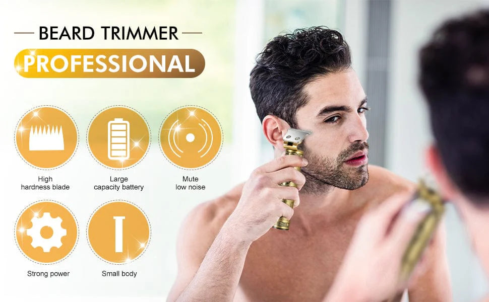 Mens Trimmer Beard Clipper Cutting Machine Hair Shaving Razor - Professional 6 in 1 Trimmer - With 4 Attachments - Professional 6 in 1 Trimmer