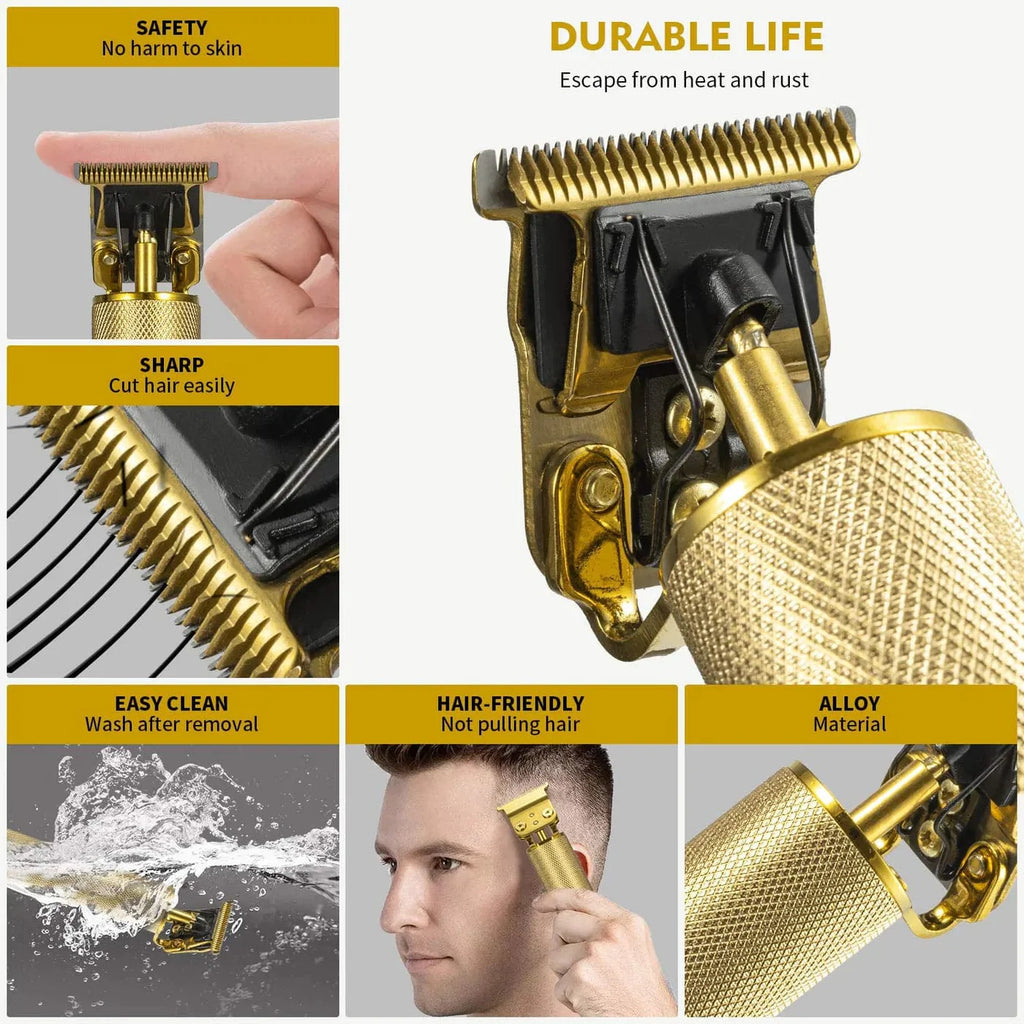 Mens Trimmer Beard Clipper Cutting Machine Hair Shaving Razor - Trimmer - Trimmer + 4 Attachments - Trimmer