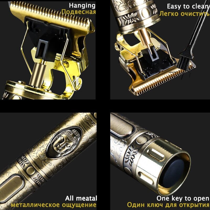 Mens Trimmer Beard Clipper Cutting Machine Hair Shaving Razor - Trimmer - Trimmer + 4 Attachments - Trimmer