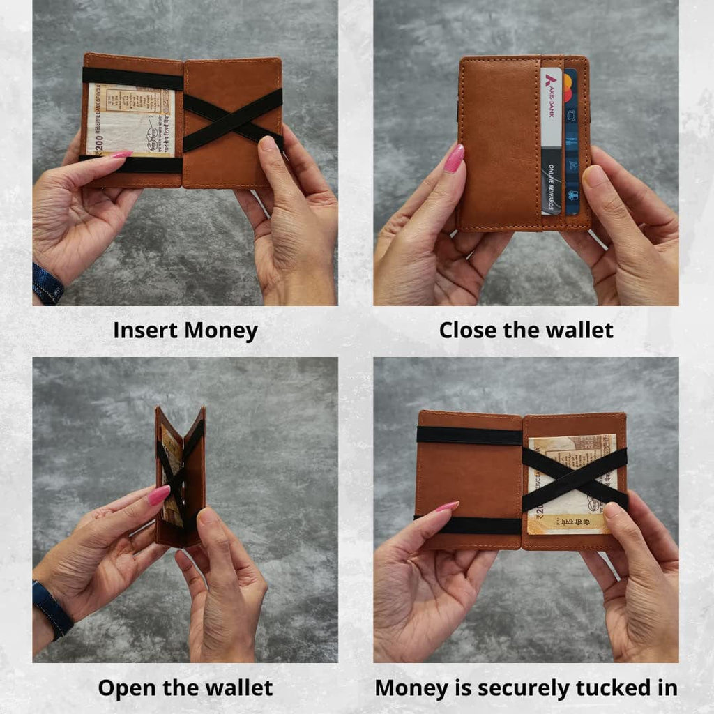 Mens wallet Best Bifold Leather Money Clip Wallets for men - Bifold Money Clip Wallet - Brown - Bifold Money Clip Wallet
