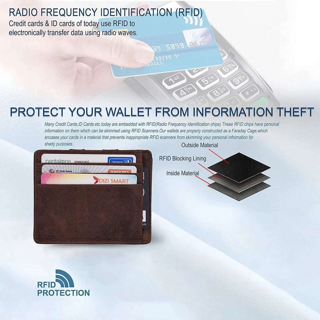 Mens wallet Best Bifold Leather Money Clip Wallets for men - Bifold Money Clip Wallet - Brown - Bifold Money Clip Wallet