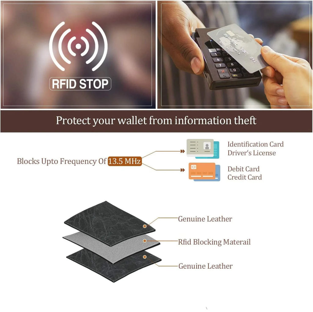 Mens wallet Best Bifold Leather Money Clip Wallets for men - Bifold Money Clip Wallet - Brown - Bifold Money Clip Wallet