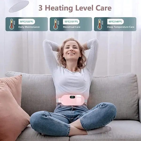Menstrual Cramps Pain Relief Pain Reliever Heating Warming Pad  - Portable Menstrual Belt and Massager - Electric Heating Pad