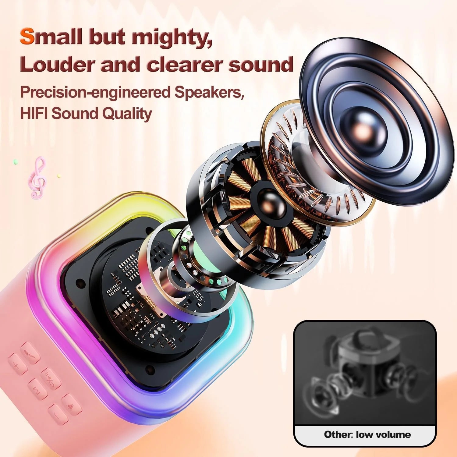 Mini Karaoke Speakers with Wireless Mic | Microphone And Speaker Wireless Mic Bluetooth Speakers - Mini Karaoke Speakers with Wireless Mic