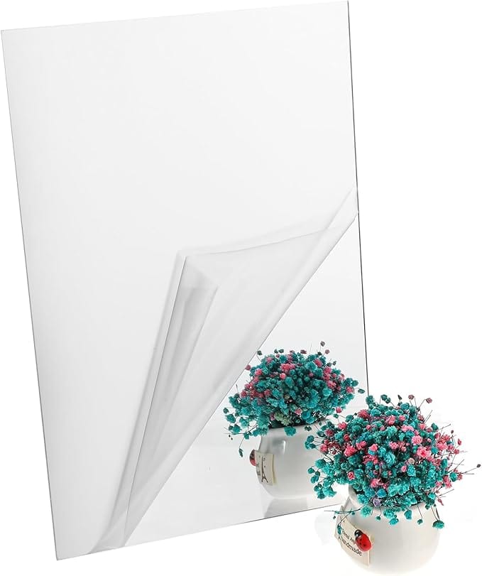 Mirror Sticker for Wall (Oval+Rectangular) - Pack of 2