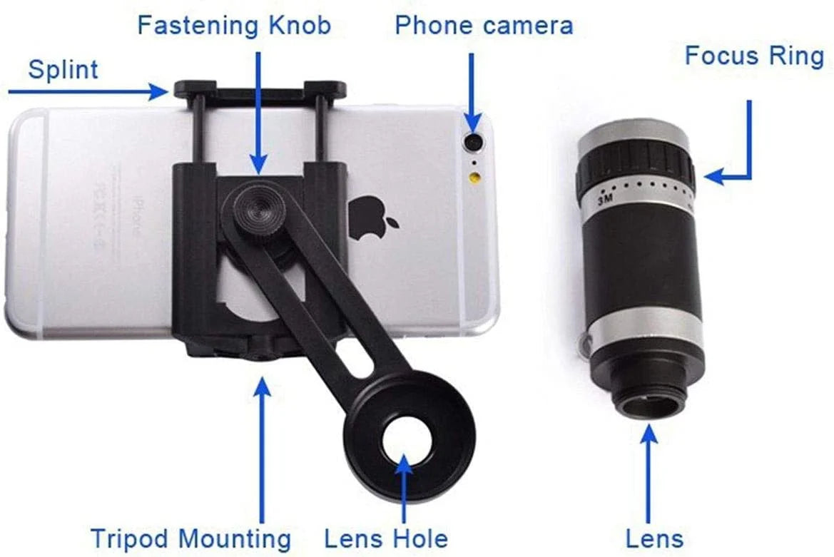 Mono Cular Telescope Lens Vision Monocular Telescope Binoculars - Monocular Telescope - Large Size with Phone Stand - Monocular Telescope