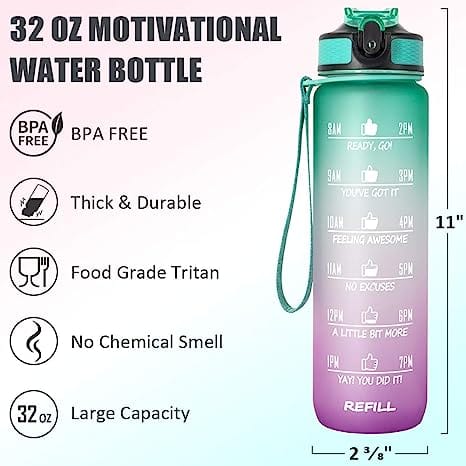 Motivational Water Bottle | Water Bottles 2 Litre Stainless Steel Drinking Bottle Gym Sipper - Motivational Water Bottle