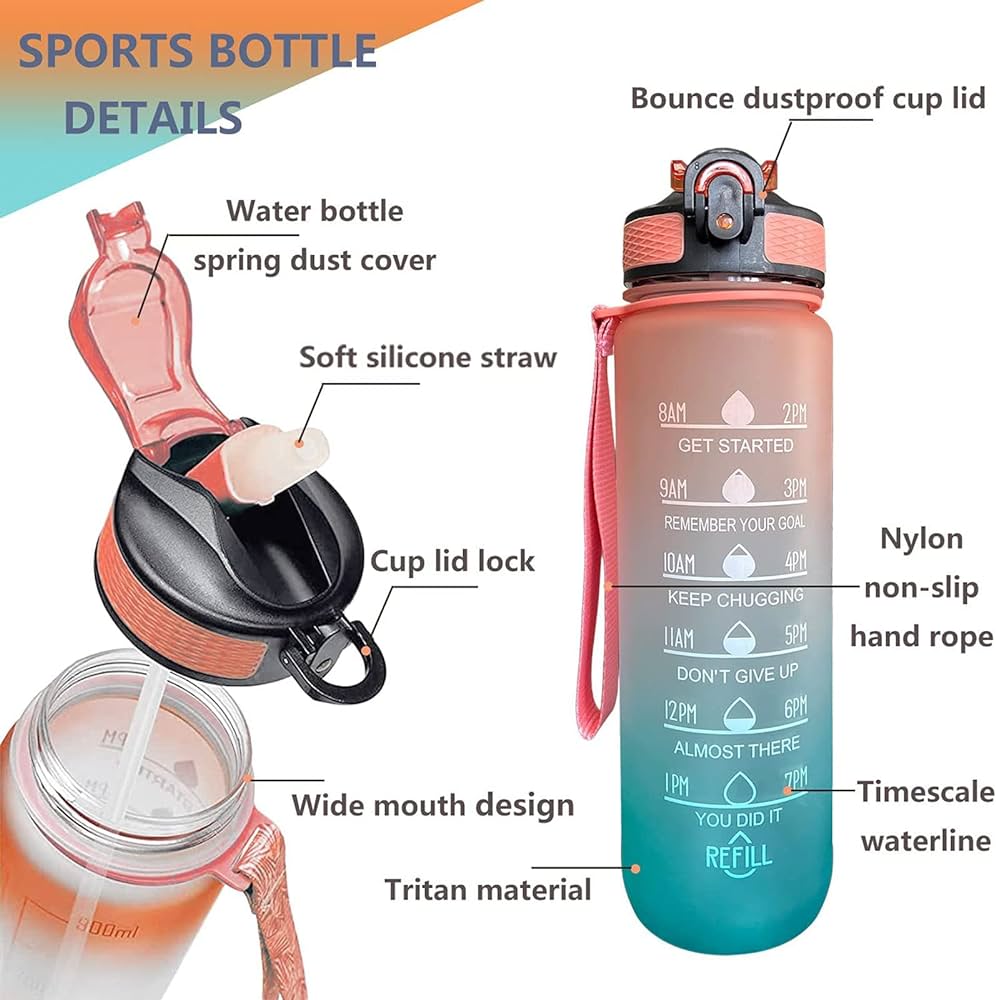 Motivational Water Bottle | Water Bottles 2 Litre Stainless Steel Drinking Bottle Gym Sipper - Motivational Water Bottle