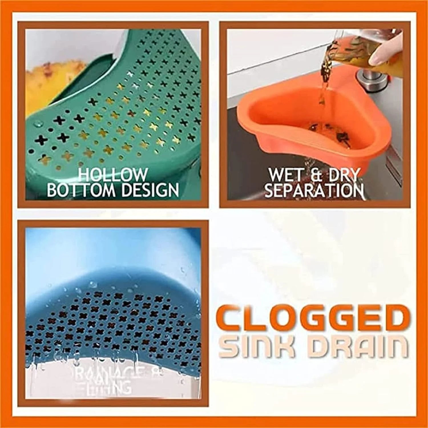 Multipurpose Kitchen Sink Organizer Corner Dish (Pack of 3) - Multipurpose Kitchen Sink Organizer Corner Dish (Pack of 3)