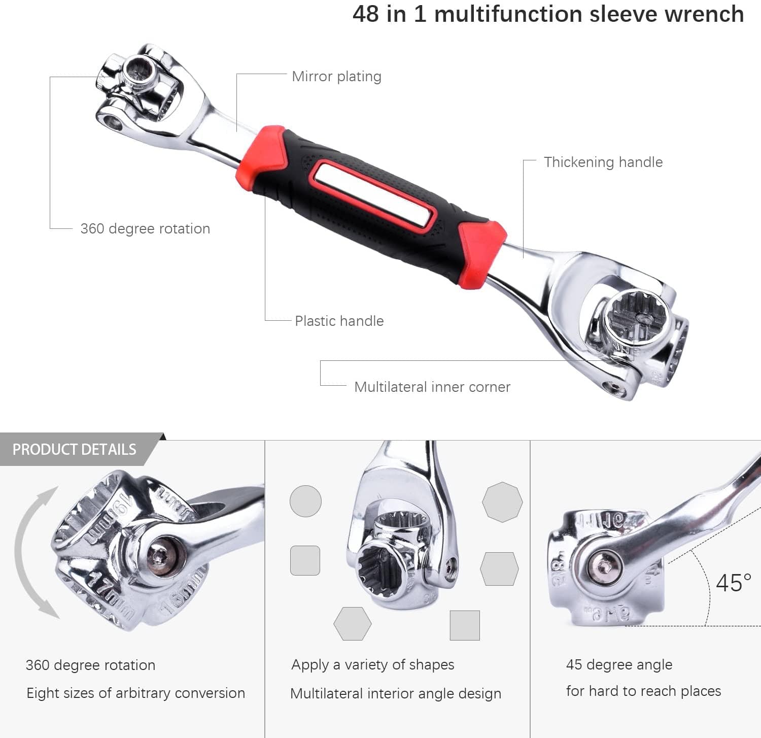 Multipurpose Wrench Tool Adjustable All in One Wrench 48 in 1 - Multipurpose Wrench - Multipurpose Wrench