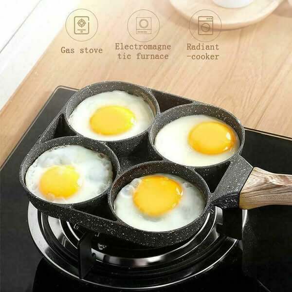 Non Stick Pan Frying Pan Nonstick Pans Omellete Cookware Egg Pan - 4 Hole Maifan Stone Non-stick Egg Ham Pot - 4 Hole Maifan Stone Non-stick Egg Ham Pot