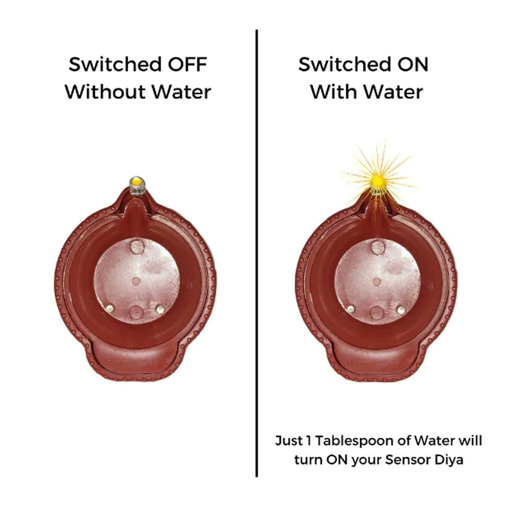 Pack of 1 - 6 Diya - LED Light Water Sensor Diyas