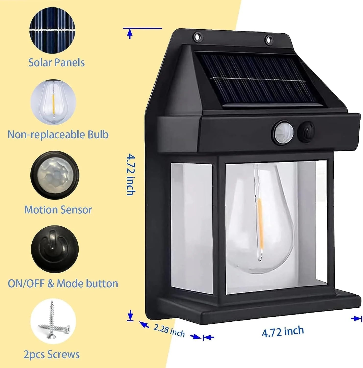 Pack of 1 - Retro Solar Tungsten Lamp