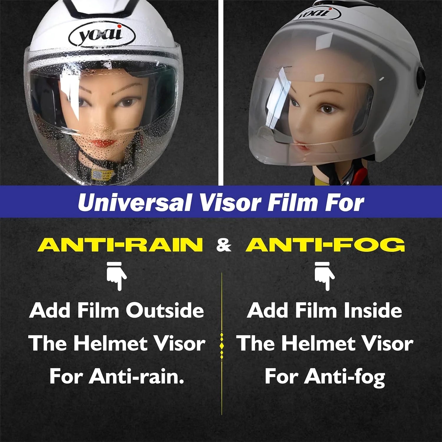 Photochromic Anti-Fog Helmet Film️ | Helmet Safe Motorcycle Visor Anti Fog Helmet Sticker Antirain - Photochromic Anti-Fog Helmet Film