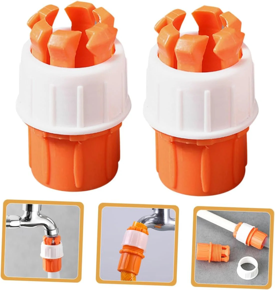 Pipe Connector (Pack of 2) | Hose Pipe Connector Water Garden Quick Connect Tap Plastic Pipe - Pipe Connector (Pack of 2)