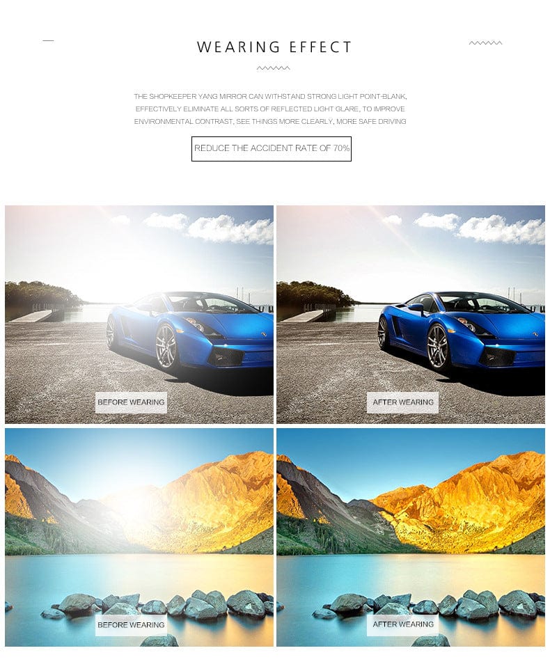 Polarized Sunglasses Black Goggles Shades UV Protection Glasses- Polarized Sunglasses - Polarized Sunglasses