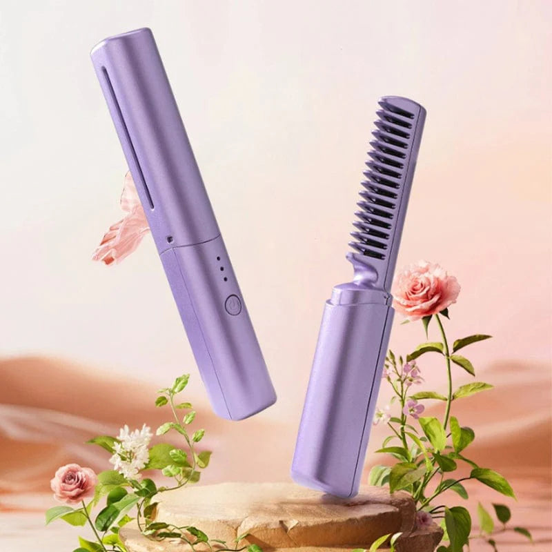 Portable Mini Hair Straightener | Hair Straightener Brush Comb Straightining Brush With Comb - Portable Mini Hot Hair Brush