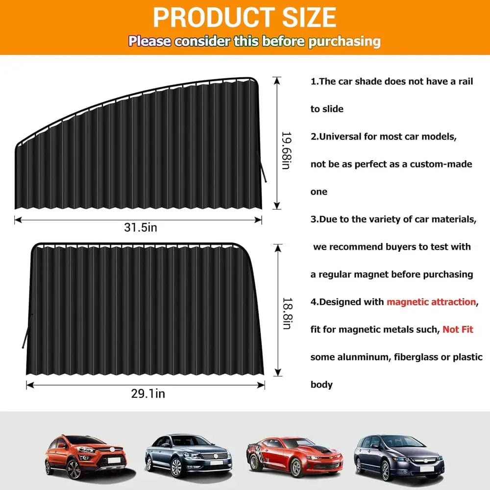 Privacy Car Curtains | Window Curtains Car Curtain Automotive Windows Covering Fold - Privacy Car Curtains (Pack of 4)