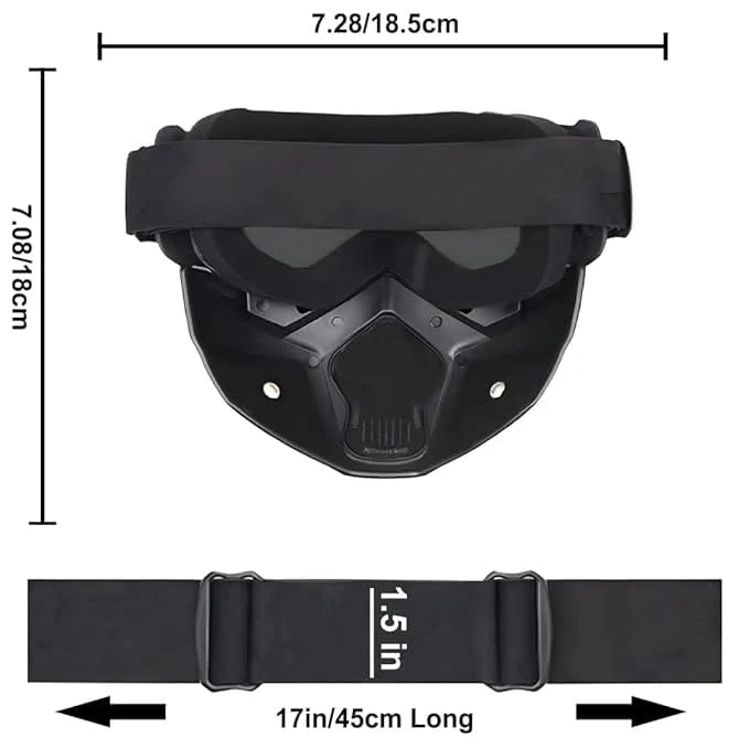Safety Goggles UV Protective Glasses Face Shield Black Face mask - Goggle Mask - RIDING MASK - Goggle Mask