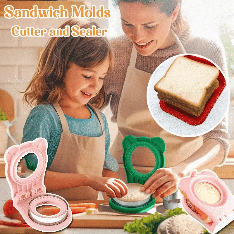 Sandwich Molds Cutter and Sealer | Shape Mini Cutter Sandwich Bread Shapes Cutter Set - Sandwich Molds Cutter and Sealer