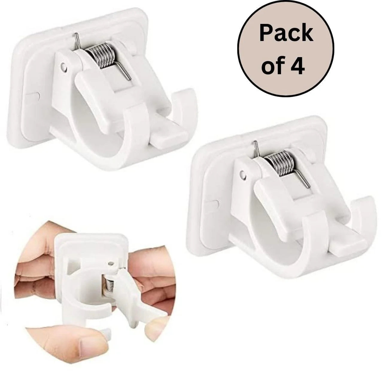 Self Adhesive Hook | Wall Hook Hanger self Adhesive Hooks Hanging Curtain On Wall - Self Adhesive Hook (Pack of 4)