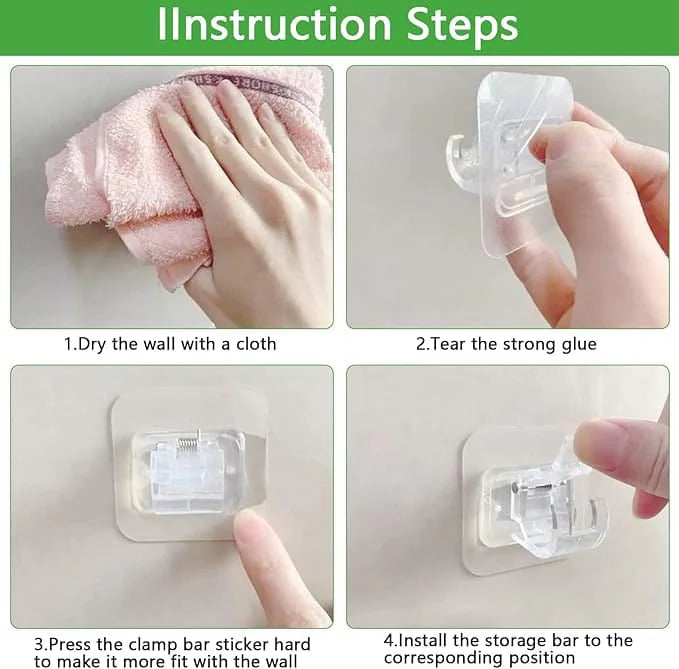 Self Adhesive Hook | Wall Hook Hanger self Adhesive Hooks Hanging Curtain On Wall - Self Adhesive Hook (Pack of 4)