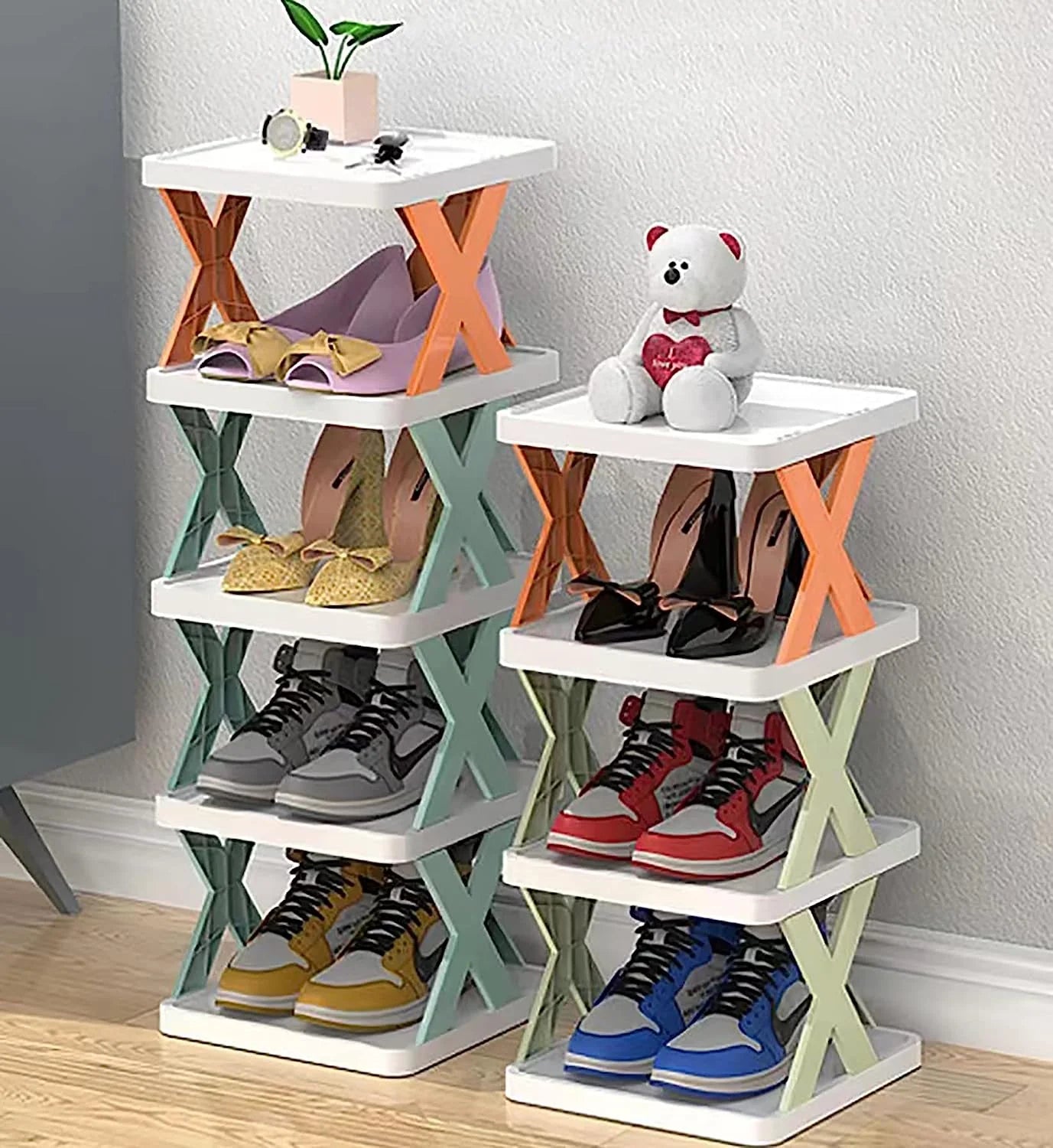 Shoe Rack Storage Stand Cabinet For Home Shoes Organiser - Shoe Organizer - Shoes Organizer ( Pack of 5 )