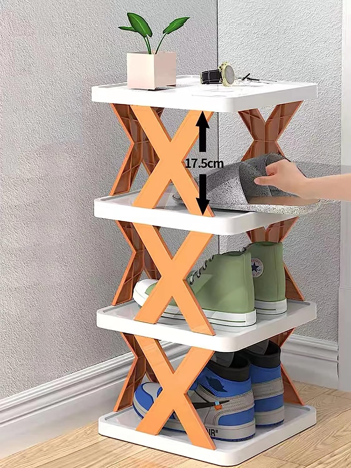 Shoe Rack Storage Stand Cabinet For Home Shoes Organiser - Shoe Organizer - Shoes Organizer ( Pack of 5 )