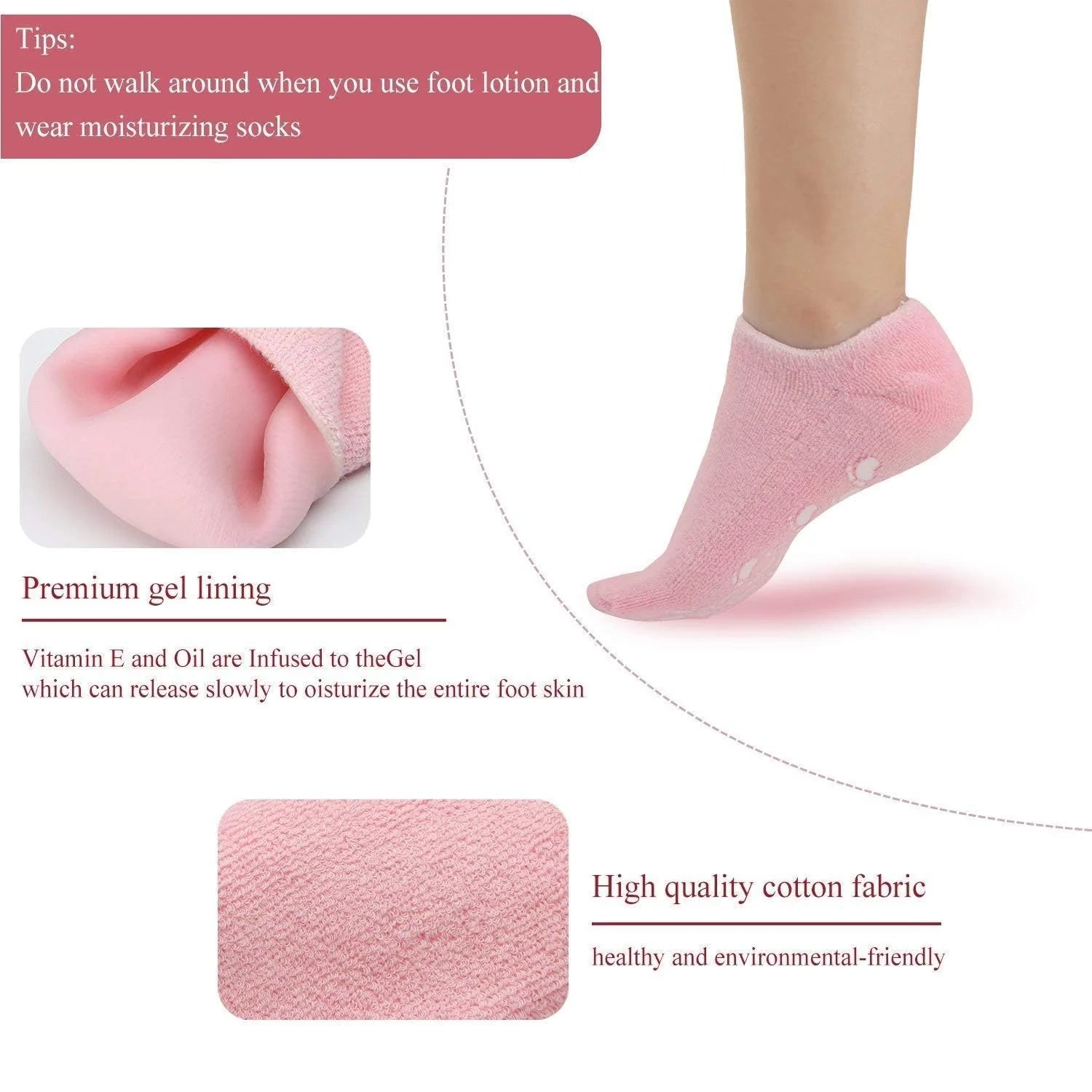 Silicon Spa Gel Socks - Pack of 1 Pair - Silicon Spa Gel Socks