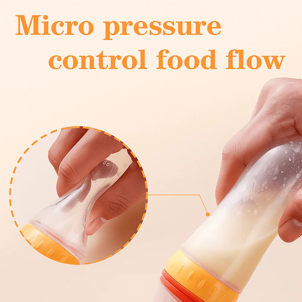 Silicone Baby Food Dispensing Spoon Bottle | Baby Food Feeding Bottle Silicone Spoon Feeder For Infants - Silicone Baby Food Dispensing Spoon Bottle