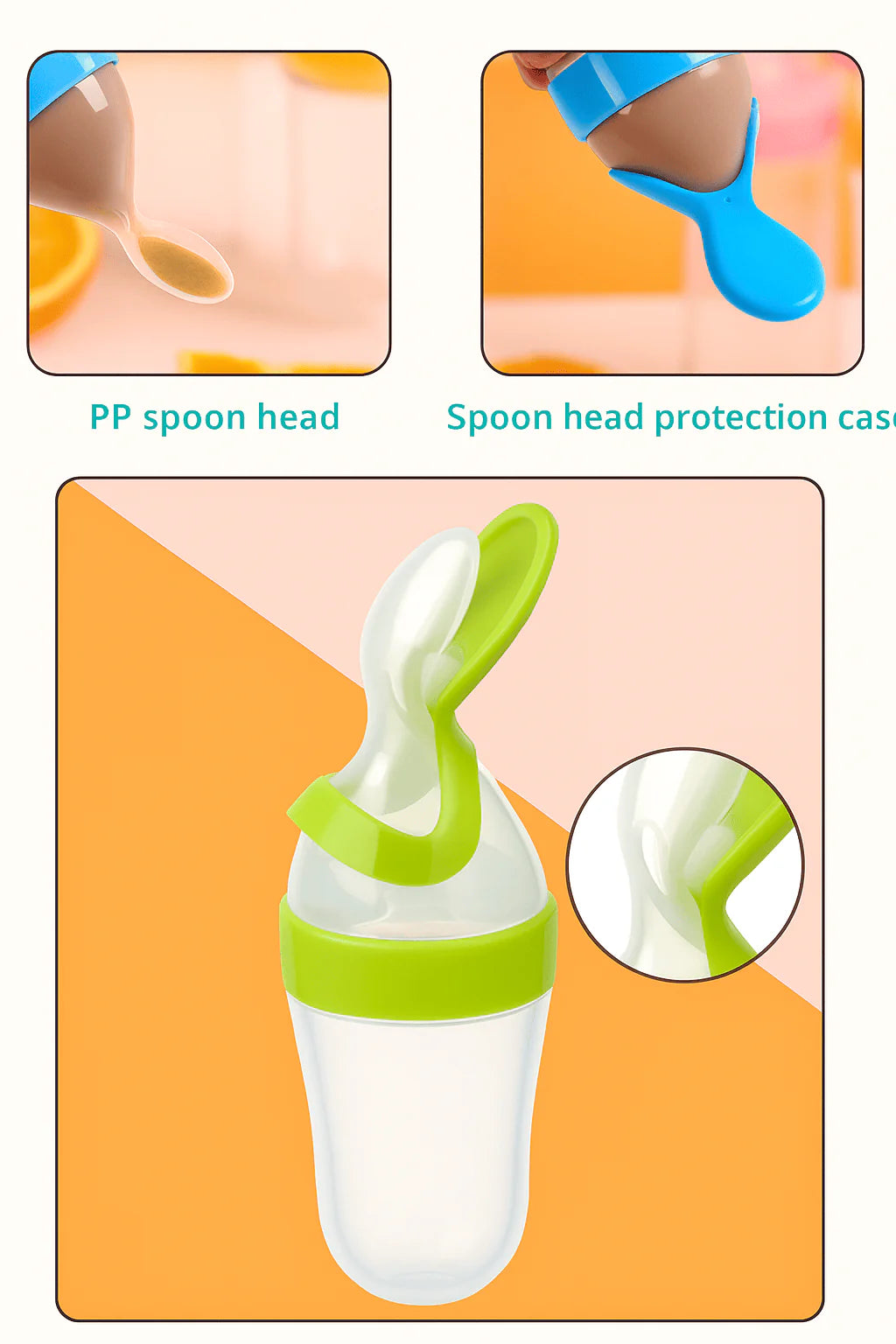 Silicone Baby Food Dispensing Spoon Bottle | Baby Food Feeding Bottle Silicone Spoon Feeder For Infants - Silicone Baby Food Dispensing Spoon Bottle
