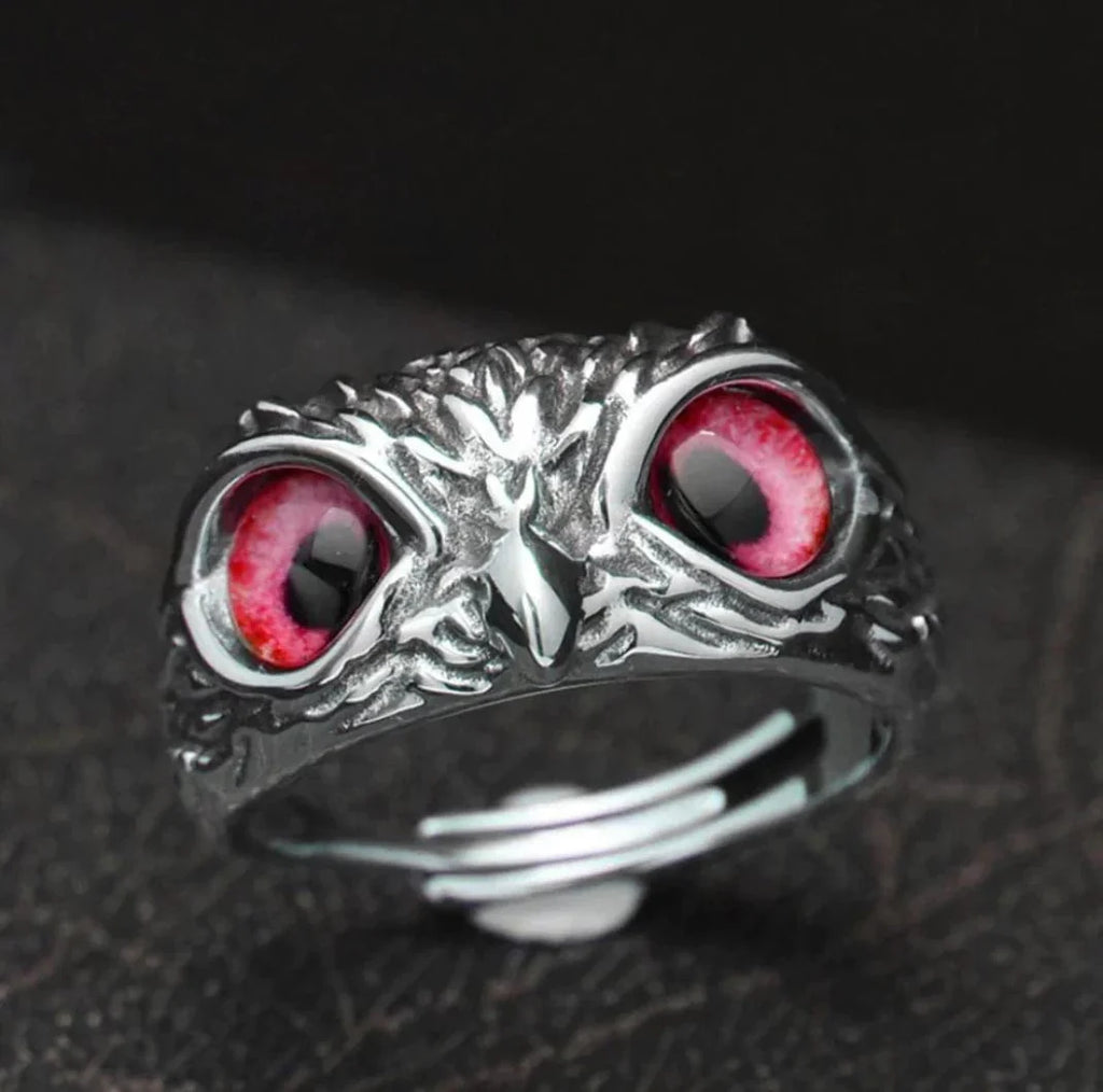 Silver Plated Owl Ring Stone Rings For Men Silver Plated Stone Ring - Buy 1, Get 1 FREE! - Silver Plated Owl Ring - Buy 1, Get 1 FREE!