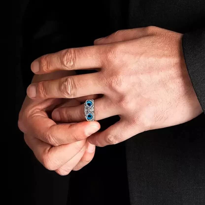 Silver Plated Owl Ring Stone Rings For Men Silver Plated Stone Ring - Buy 1, Get 1 FREE! - Silver Plated Owl Ring - Buy 1, Get 1 FREE!