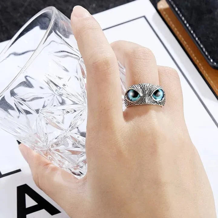 Silver Plated Owl Ring Stone Rings For Men Silver Plated Stone Ring - Buy 1, Get 1 FREE! - Silver Plated Owl Ring - Buy 1, Get 1 FREE!