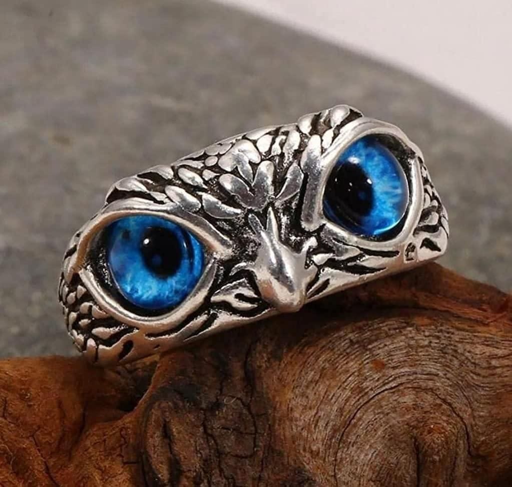 Silver Plated Owl Ring Stone Rings For Men Silver Plated Stone Ring - Buy 1, Get 1 FREE! - Silver Plated Owl Ring - Buy 1, Get 1 FREE!