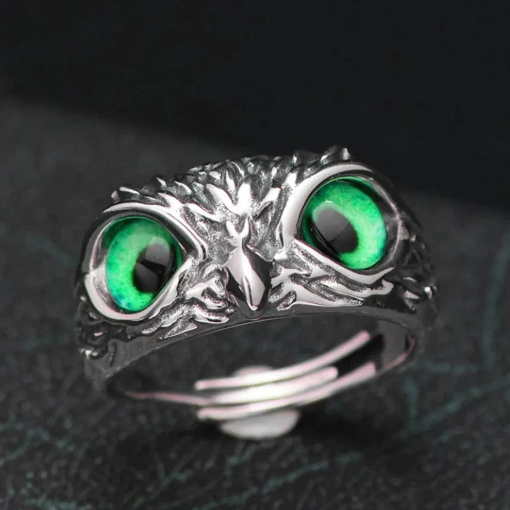 Silver Plated Owl Ring Stone Rings For Men Silver Plated Stone Ring - Buy 1, Get 1 FREE! - Silver Plated Owl Ring - Buy 1, Get 1 FREE!