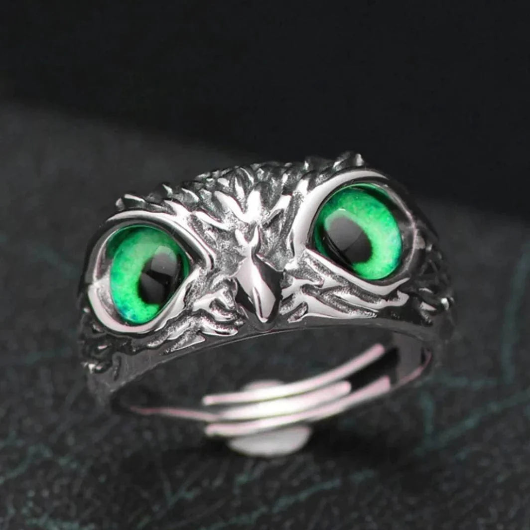 Silver Plated Owl Ring Stone Rings For Men Silver Plated Stone Ring - Buy 1, Get 1 FREE! - Silver Plated Owl Ring - Buy 1, Get 1 FREE!